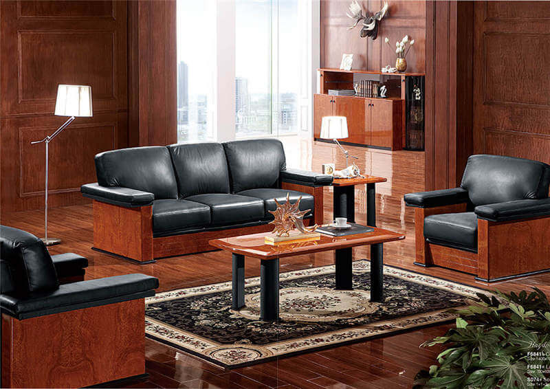 Black office store couch