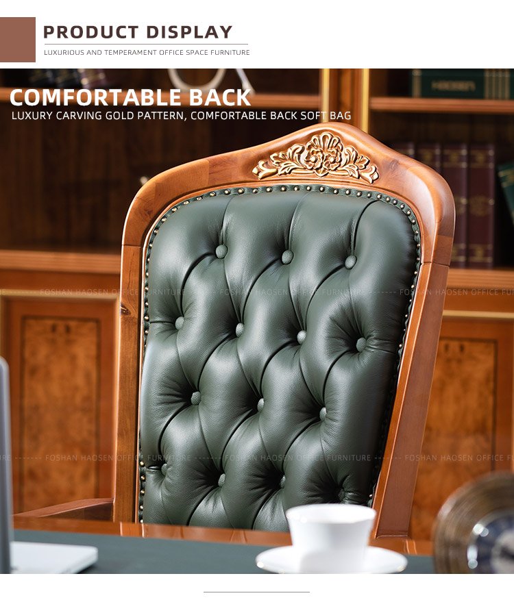 HAOSEN K204# office wooden legs swivel home office chair armchair with wheels