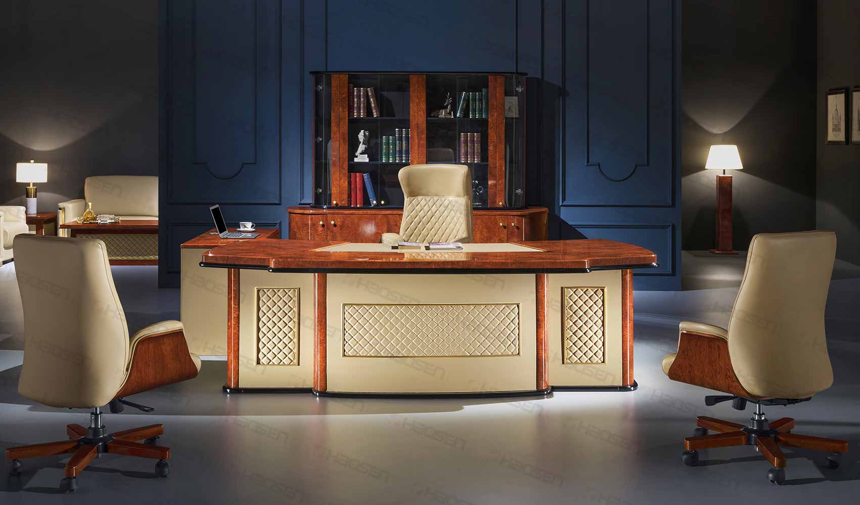 China Foshan Haosen Office Furniture 68028New Wooden Leather Furniture Series